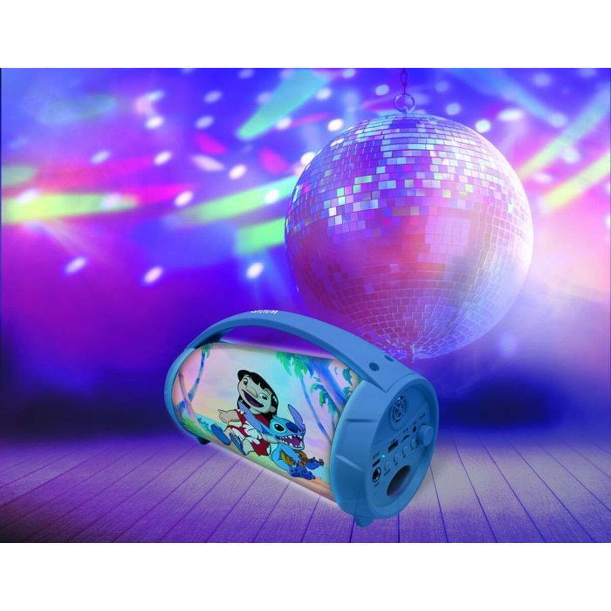 Bluetooth Speaker with Karaoke Microphone Lexibook Stitch Disney Blue-1