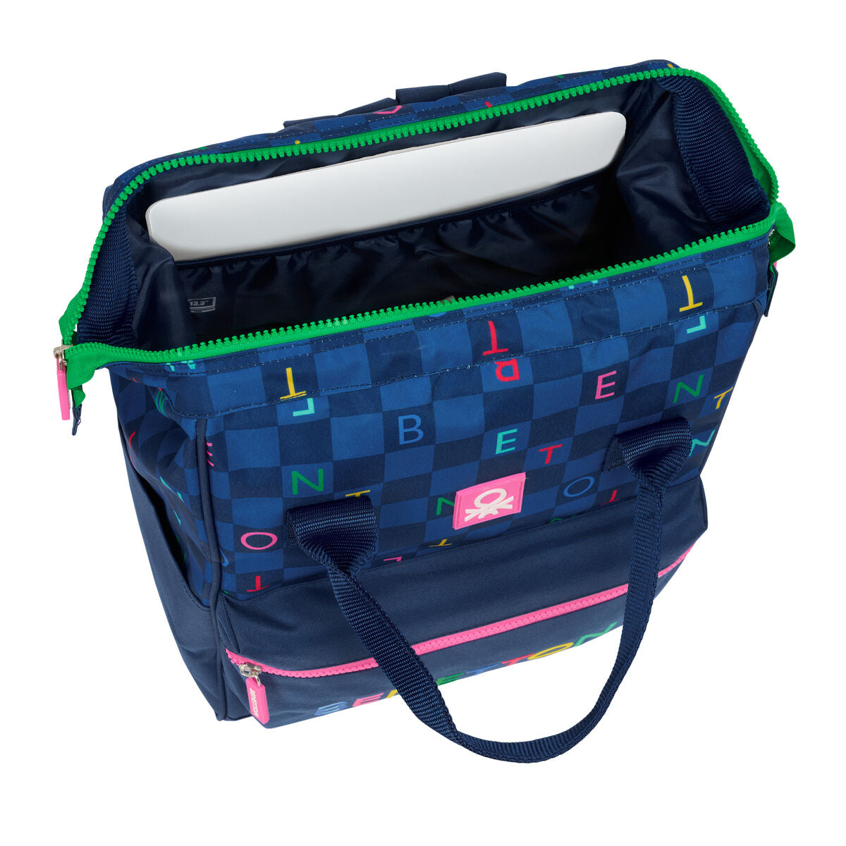 School Bag Benetton benetton Navy Blue 27 x 40 x 19 cm-3