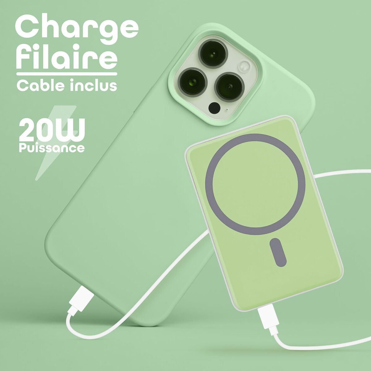 Powerbank T'NB PBUMAG5GR 5000 mAh Green Magsafe-15