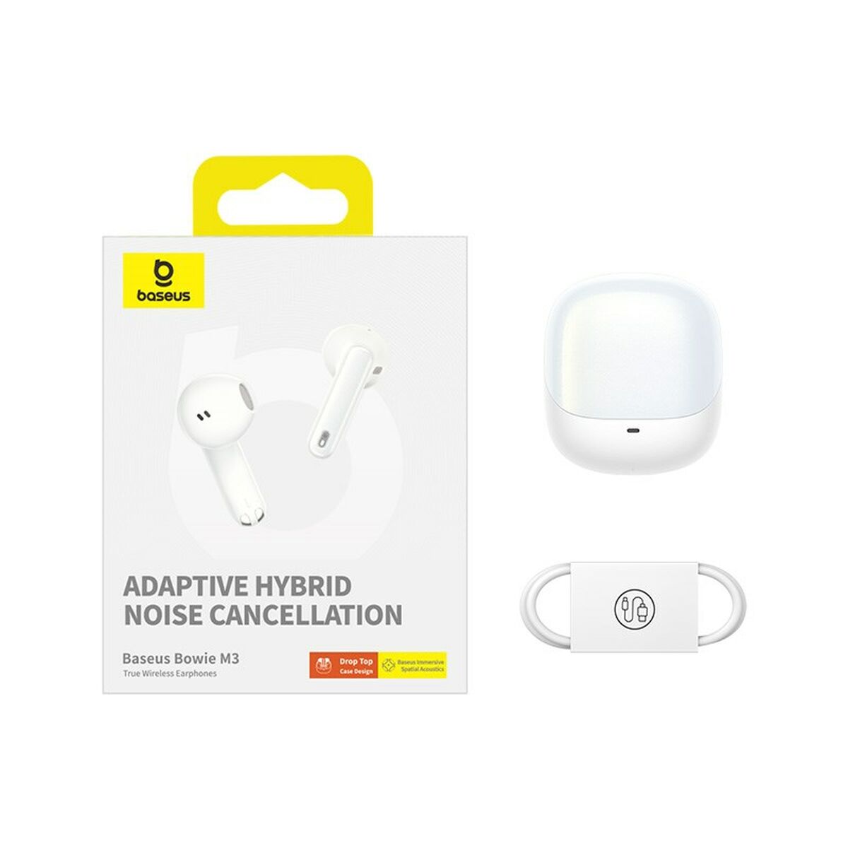 Wireless Earphones with Charging Case Baseus Bowie M3 White-3