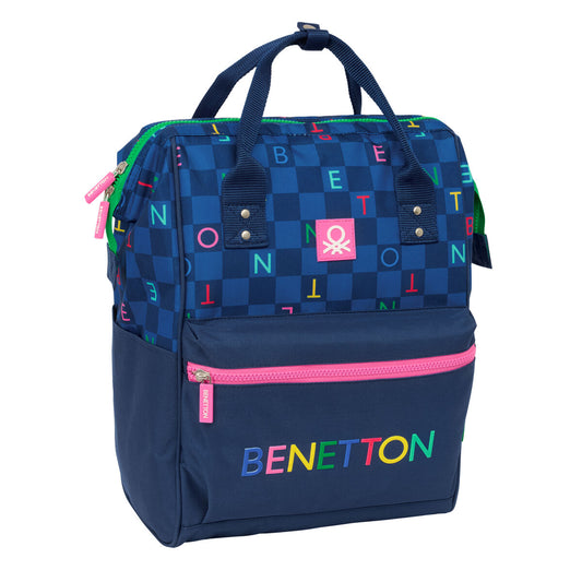 School Bag Benetton benetton Navy Blue 27 x 40 x 19 cm-0
