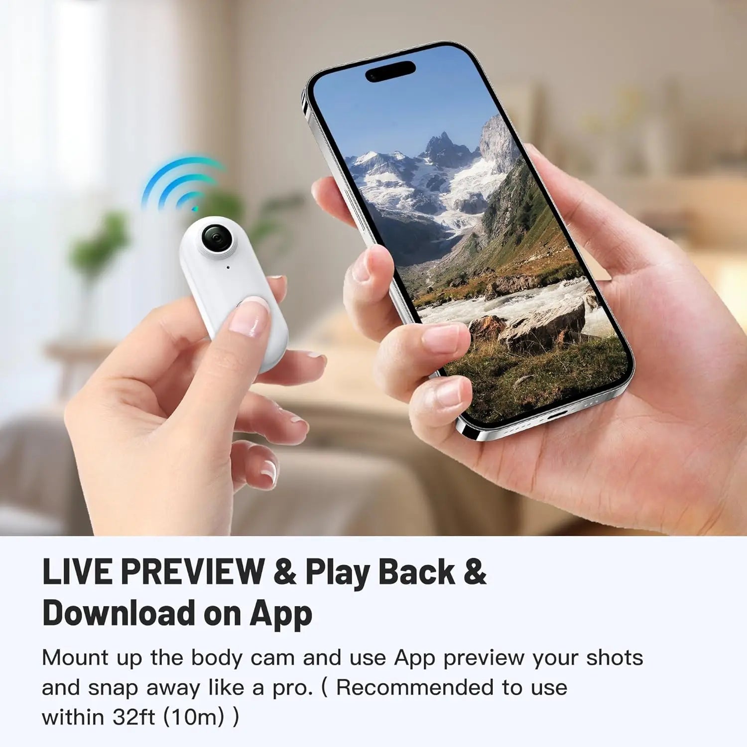 Thumb-Size WiFi Mini Camera  Action Cam with 32GB White-3