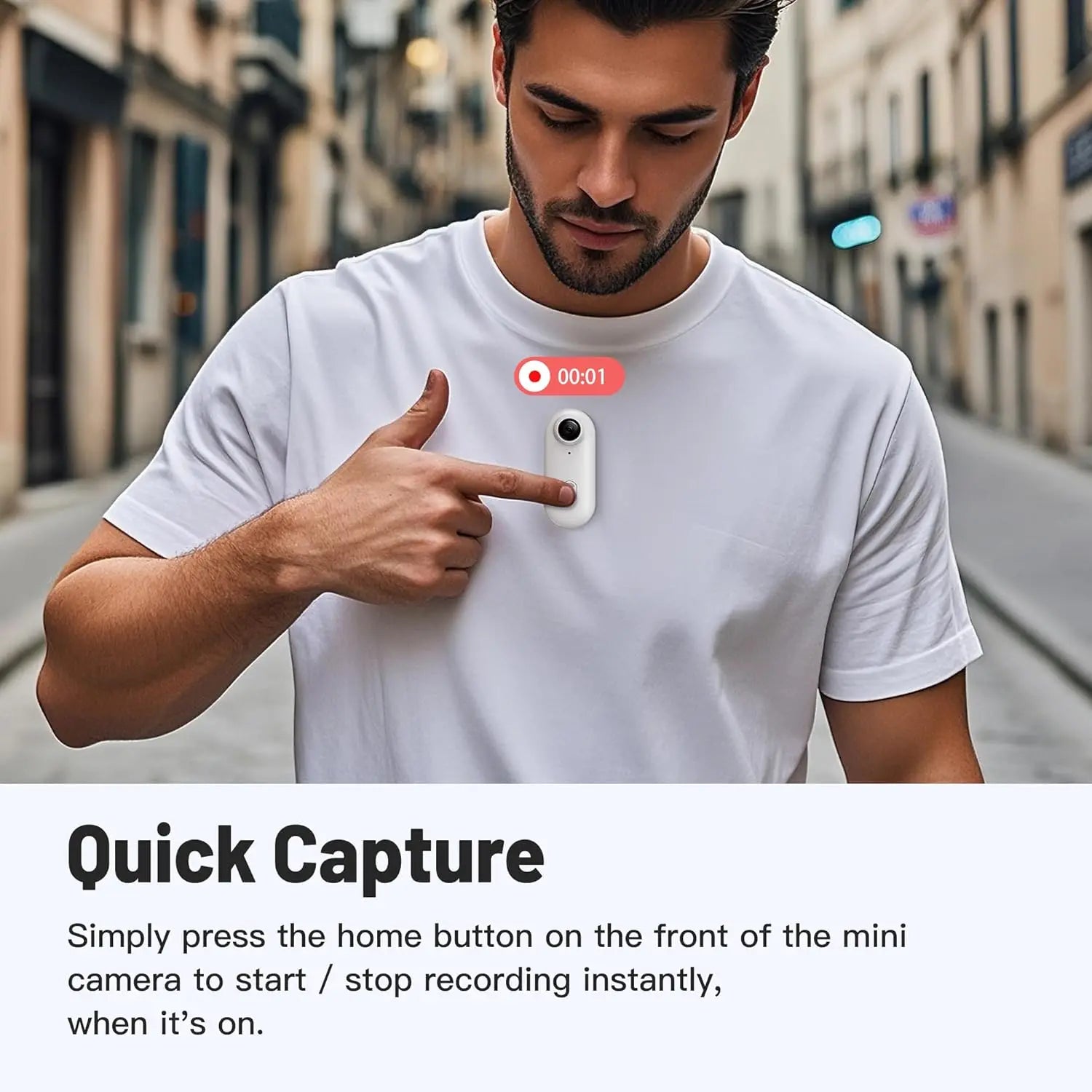 Thumb-Size WiFi Mini Camera  Action Cam with 32GB White-4